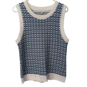 Sam Edelman Geo Pattern Knit Sleeveless Sweater Vest - Boho Chic, Size Large